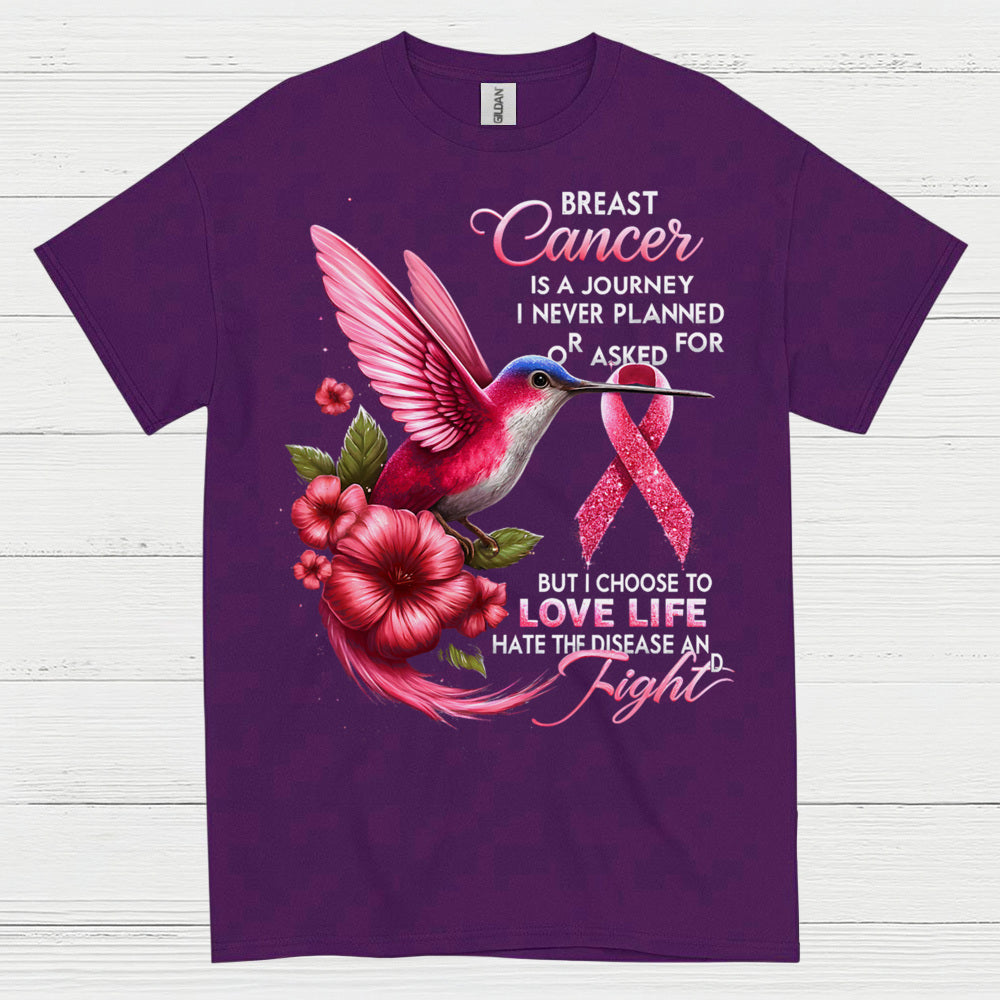 Breast Cancer Journey Inspirational Hummingbird T Shirt