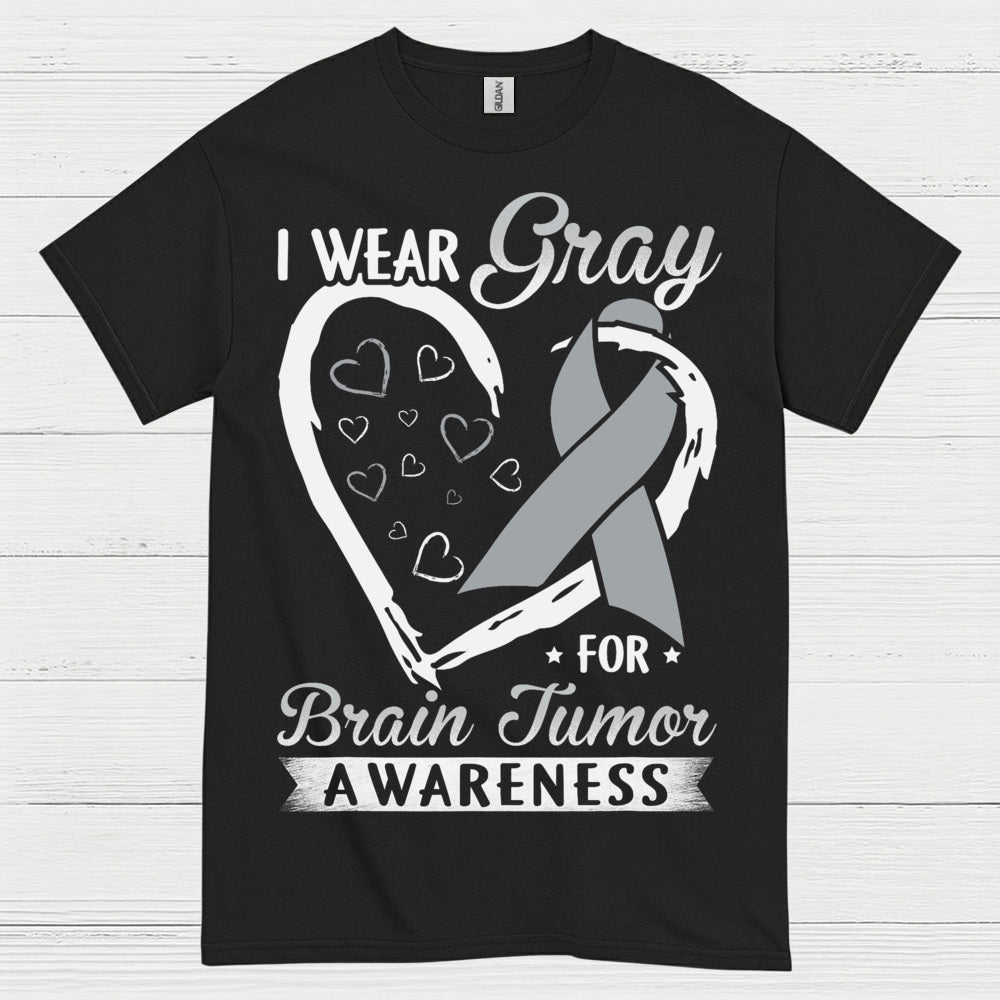 I Wear Gray For Brain Tumor Awareness T Shirt