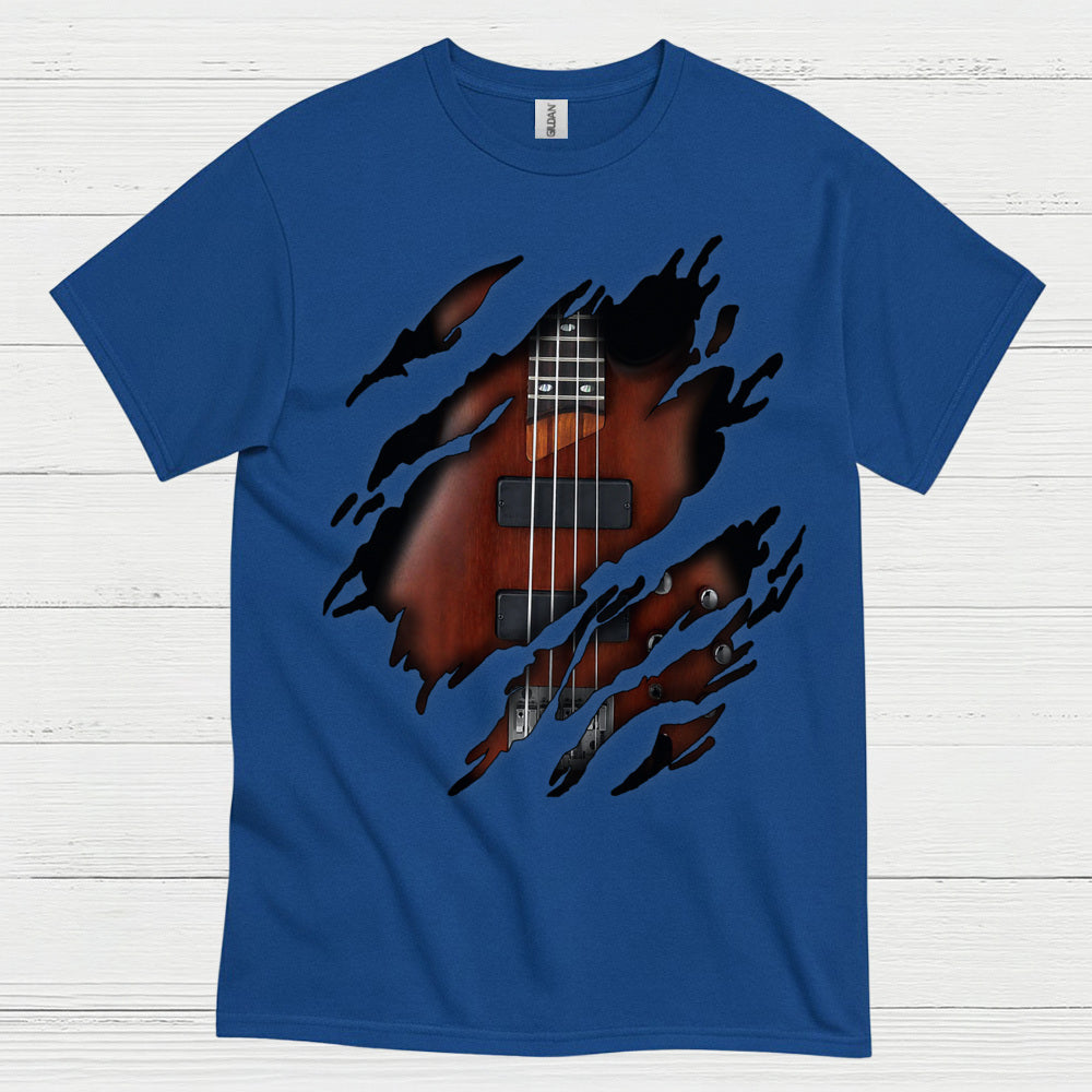 Ripped Bass Guitar T Shirt