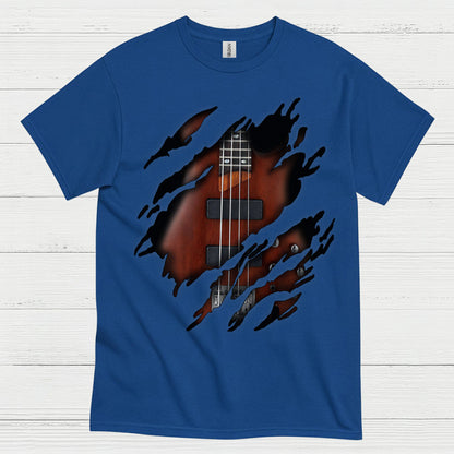 Ripped Bass Guitar T Shirt