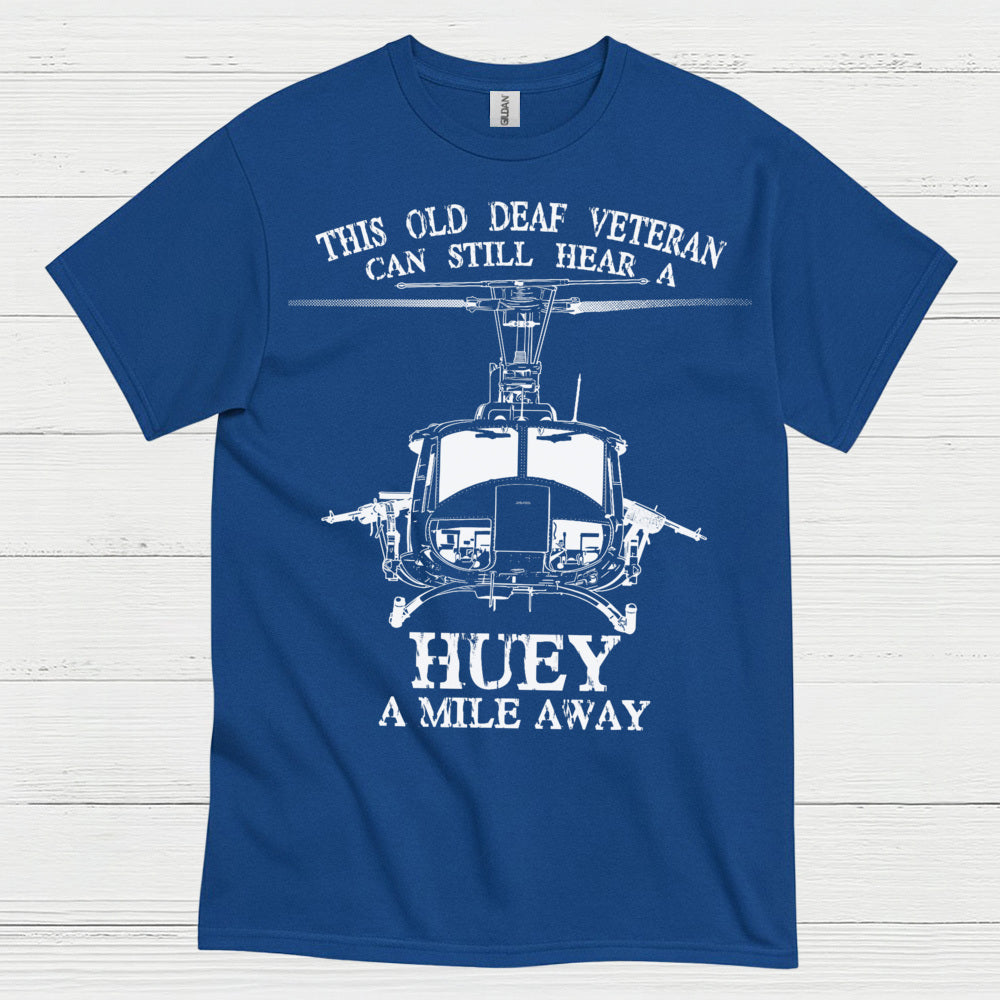 Old Deaf Veteran Huey Helicopter T-Shirt