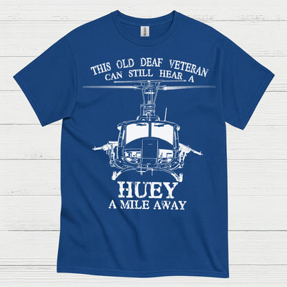 Old Deaf Veteran Huey Helicopter T-Shirt