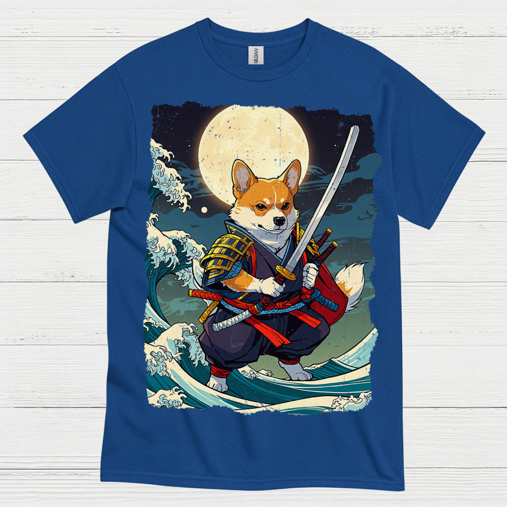 Samurai Corgi Warrior Art T Shirt