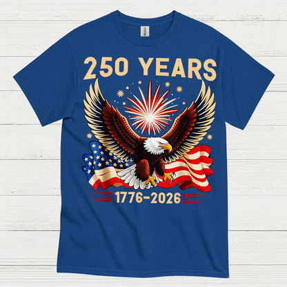 250 Years American Independence Eagle Celebration T Shirt