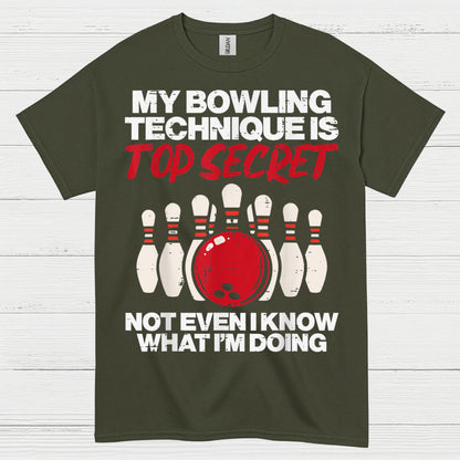 Top Secret Bowling Humor T Shirt