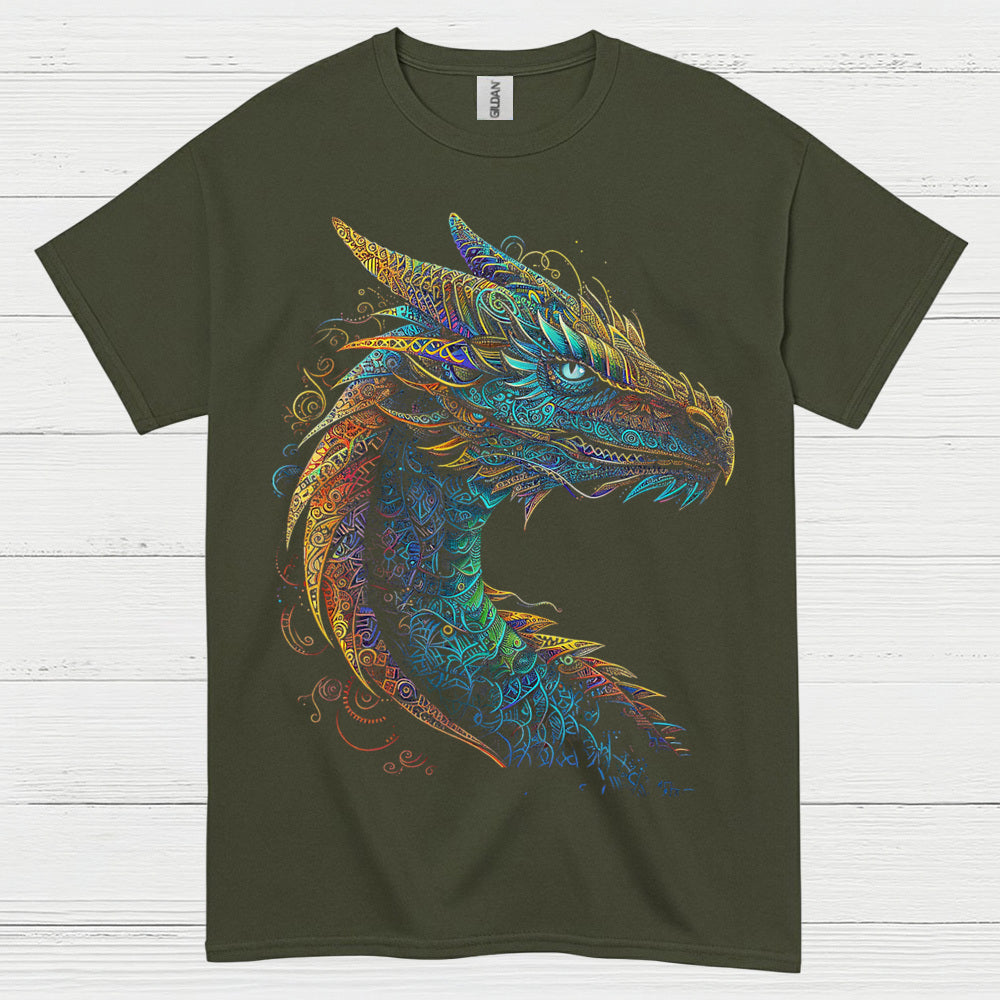Colorful Dragon Head T Shirt
