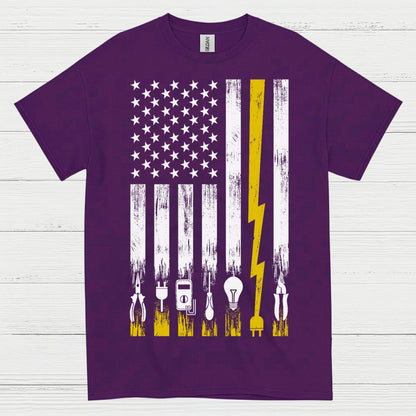 Electrician American Flag Tools T Shirt