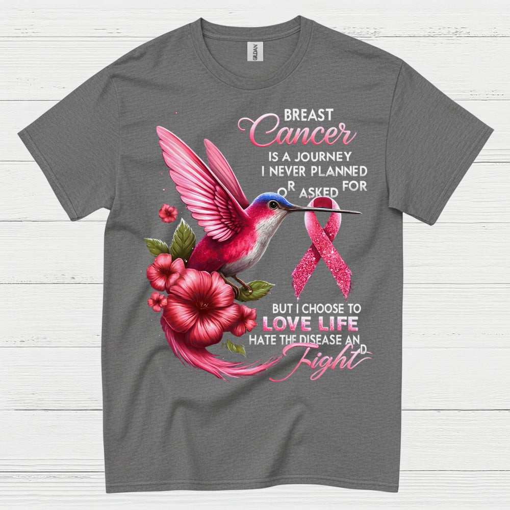 Breast Cancer Journey Inspirational Hummingbird T Shirt