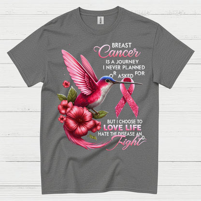 Breast Cancer Journey Inspirational Hummingbird T Shirt