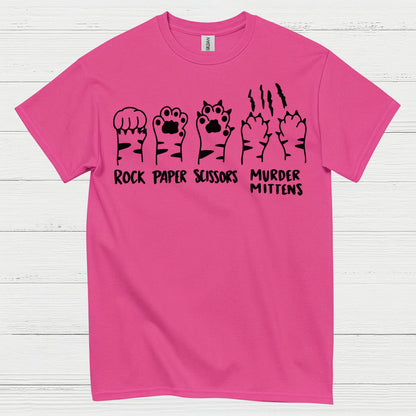 Rock Paper Scissors Cat Humor T Shirt
