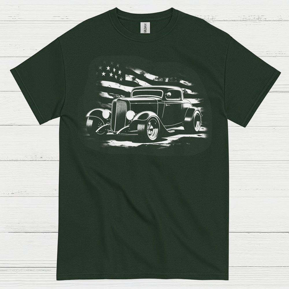 American Flag Hot Rod T Shirt