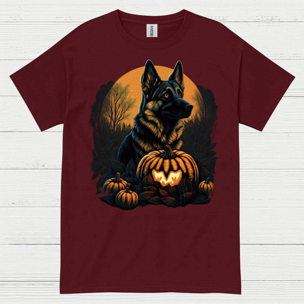 German Shepherd Halloween Pumpkin Night T Shirt