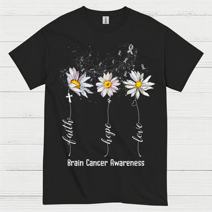 Faith Hope Love Brain Cancer Awareness T Shirt