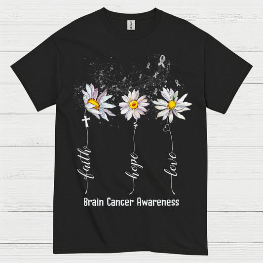 Faith Hope Love Brain Cancer Awareness T Shirt