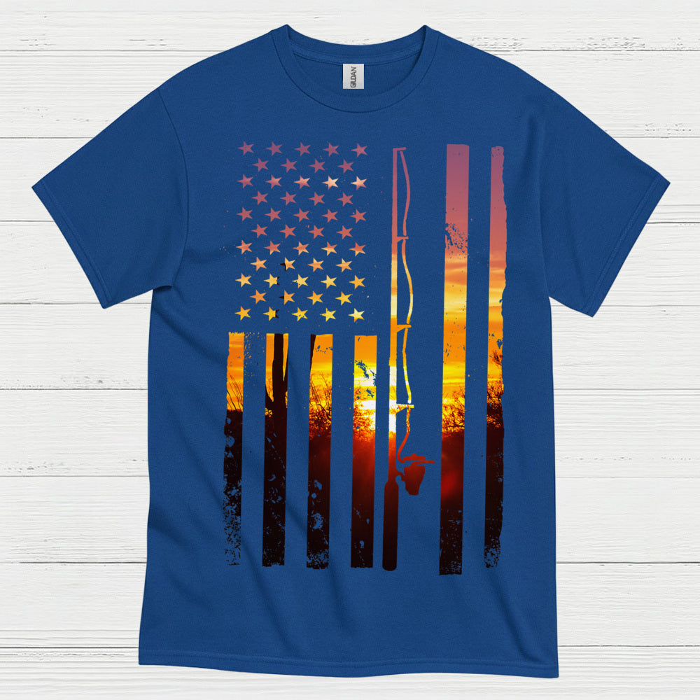 American Flag Fishing T Shirt