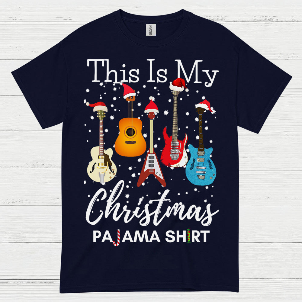 Guitar Christmas Pajama Vibes T Shirt