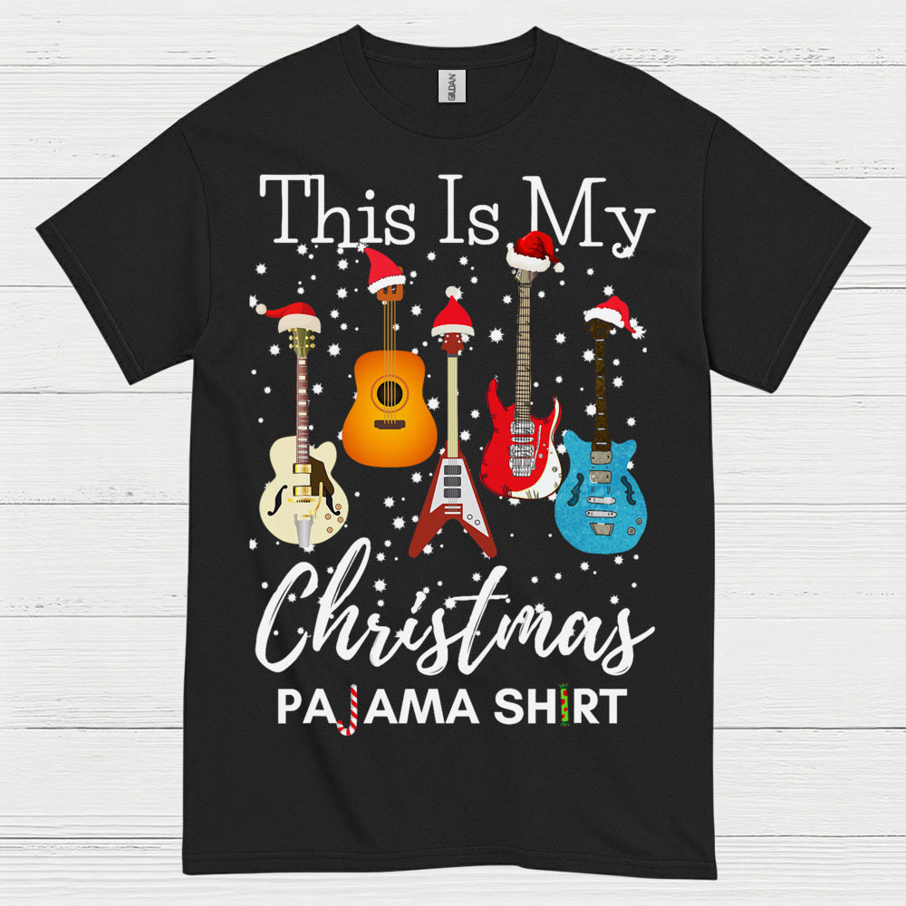 Guitar Christmas Pajama Vibes T Shirt