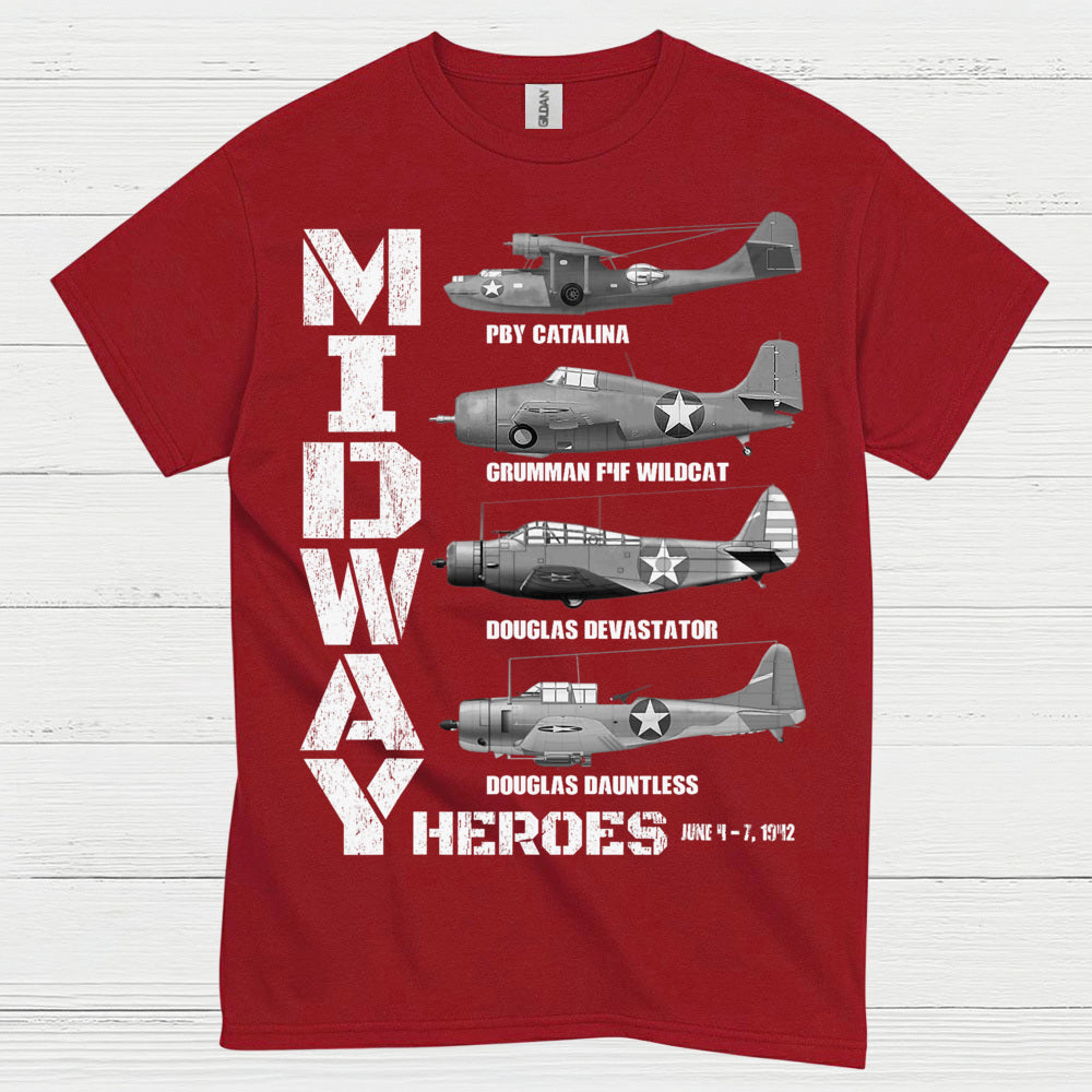 Midway Heroes WWII Aircraft T Shirt