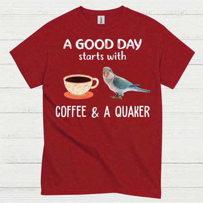 Coffee And A Quaker Funny Parrot T Shirt