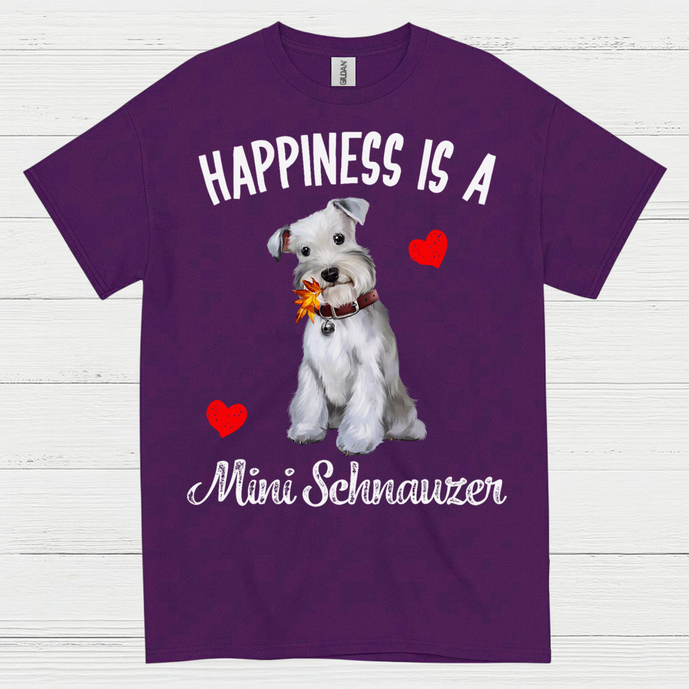 Happiness Is Mini Schnauzer Cute Dog T Shirt