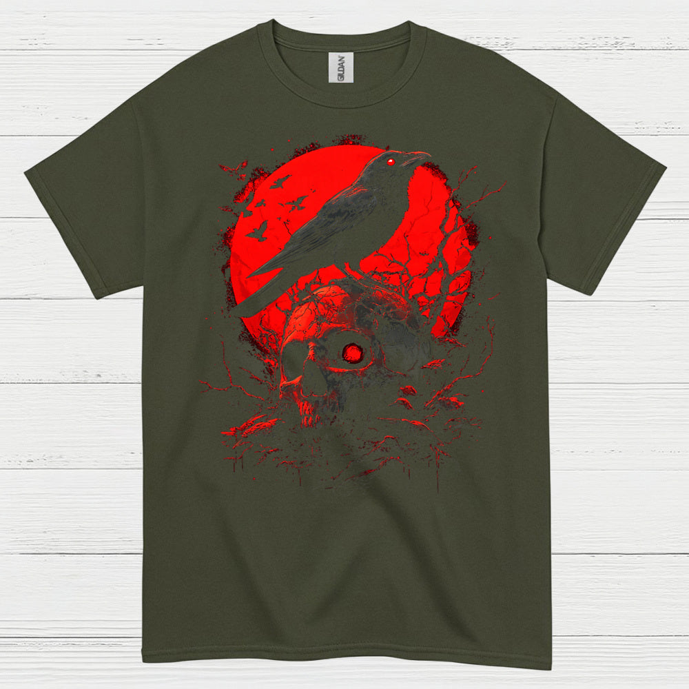 Dark Raven Skull Gothic T Shirt