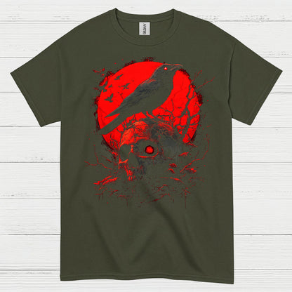 Dark Raven Skull Gothic T Shirt