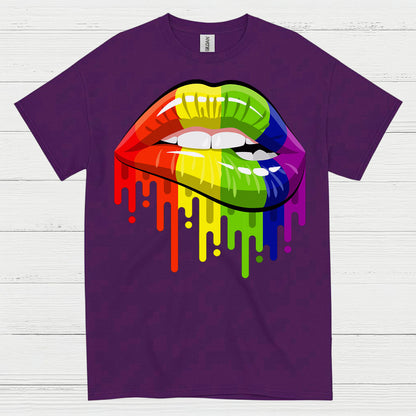 Rainbow Dripping Lips Pride T Shirt