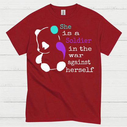 She Is A Soldier Message T Shirt