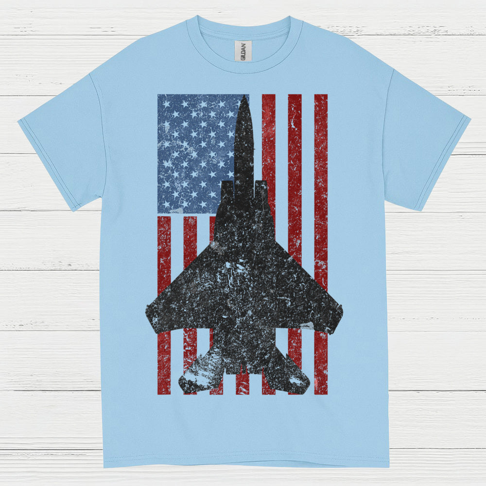 American Fighter Jet Patriotic Flag Veteran T Shirt