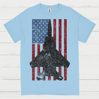 American Fighter Jet Patriotic Flag Veteran T Shirt