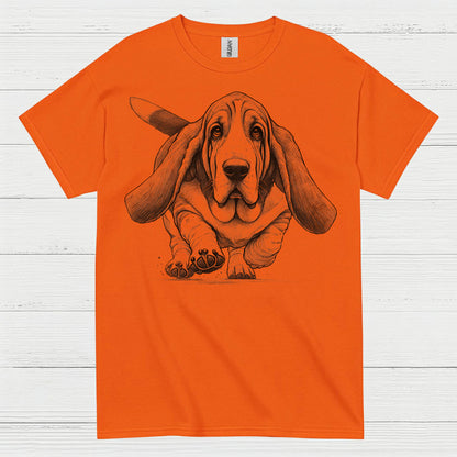 Cute Basset Hound Sketch Art T Shirt