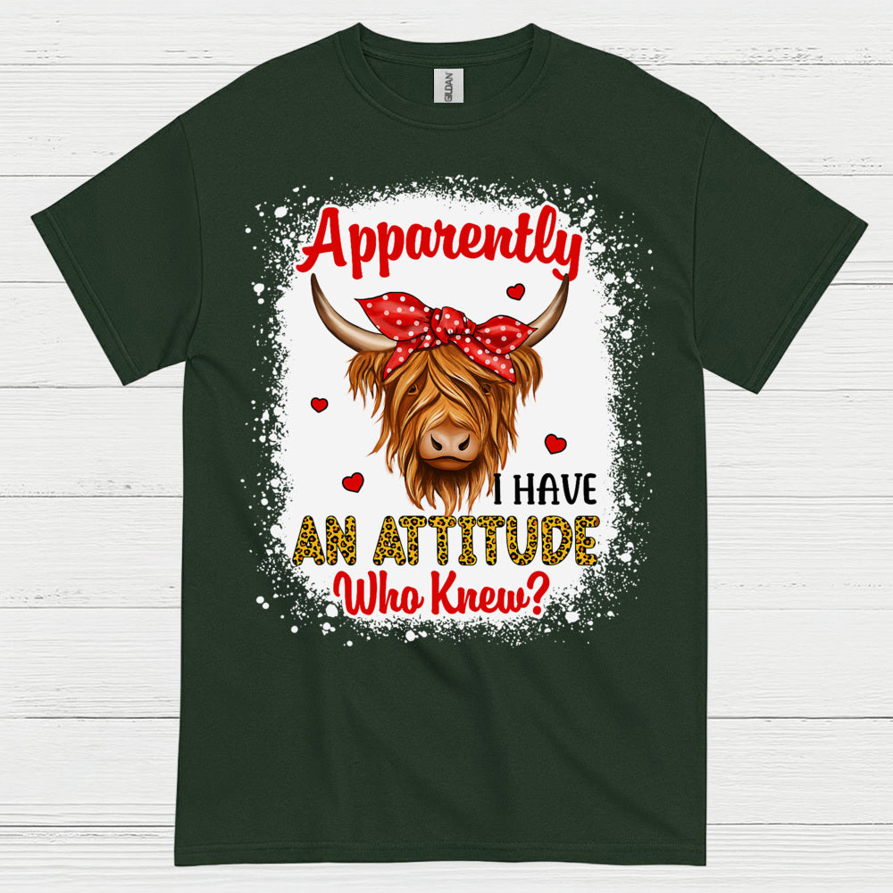 Apparently I Have An Attitude Cow T Shirt