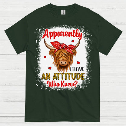 Apparently I Have An Attitude Cow T Shirt