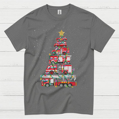 Fire Truck Christmas Tree Firefighter T Shirt
