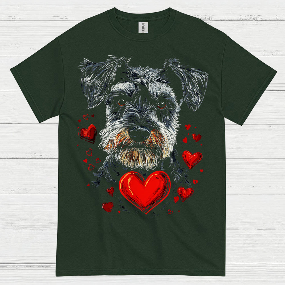 Schnauzer Love Heart Dog Lover T Shirt