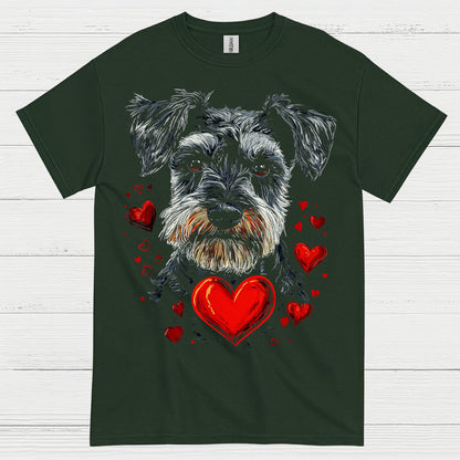 Schnauzer Love Heart Dog Lover T Shirt