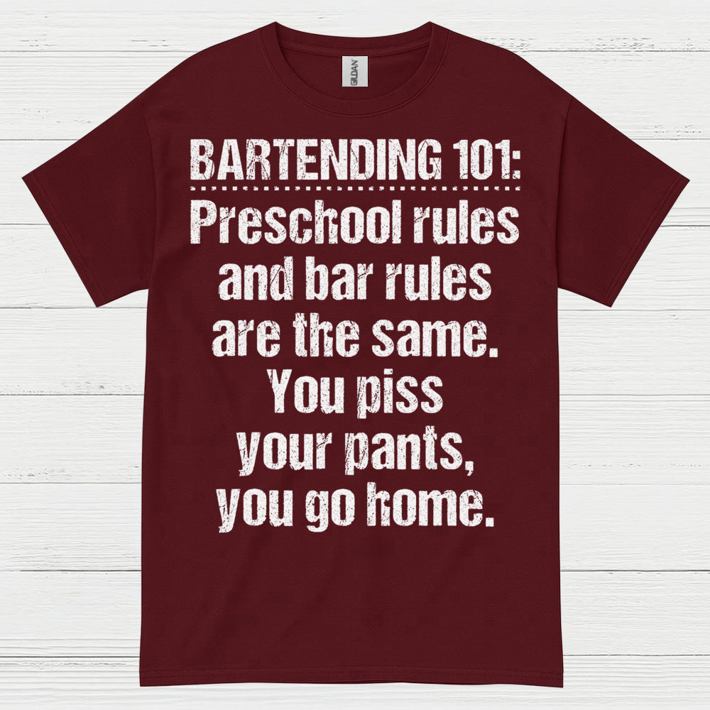 Bartending 101 Rules Humor T Shirt