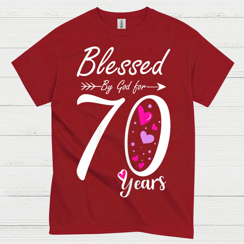 Blessed by God 70 Years Birthday T Shirt