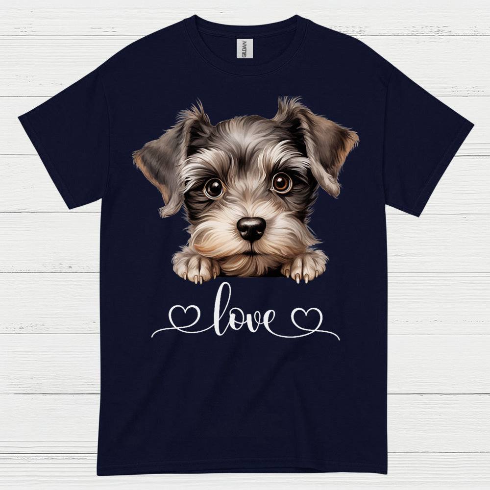 Cute Schnauzer Love Heart T Shirt