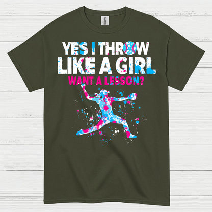 Yes I Throw Like A Girl Pitcher T Shirt
