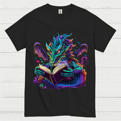 Reading Dragon Fantasy T Shirt