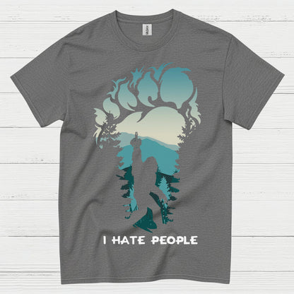 I Hate People Bigfoot T Shirt