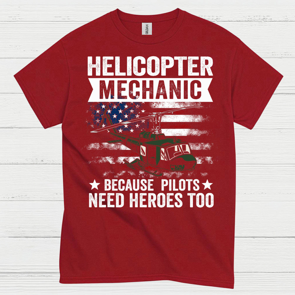 Helicopter Mechanic Heroes Aviation T Shirt