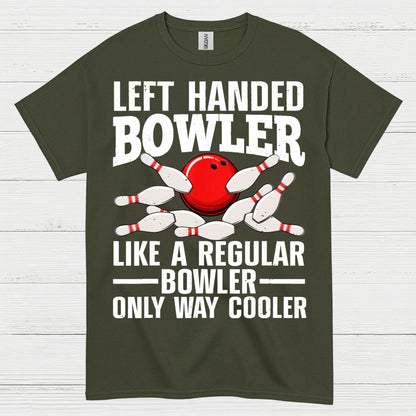 Left Handed Bowler Funny T Shirt