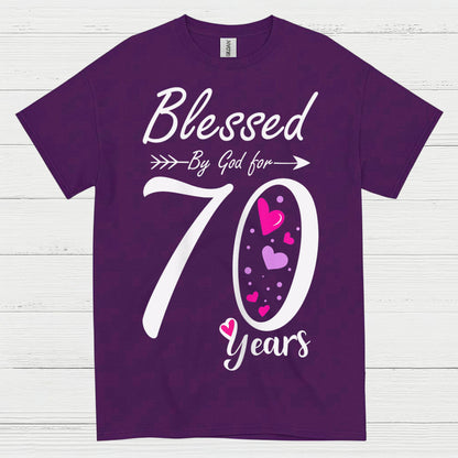 Blessed by God 70 Years Birthday T Shirt
