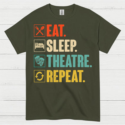 Eat Sleep Theatre Repeat T Shirt