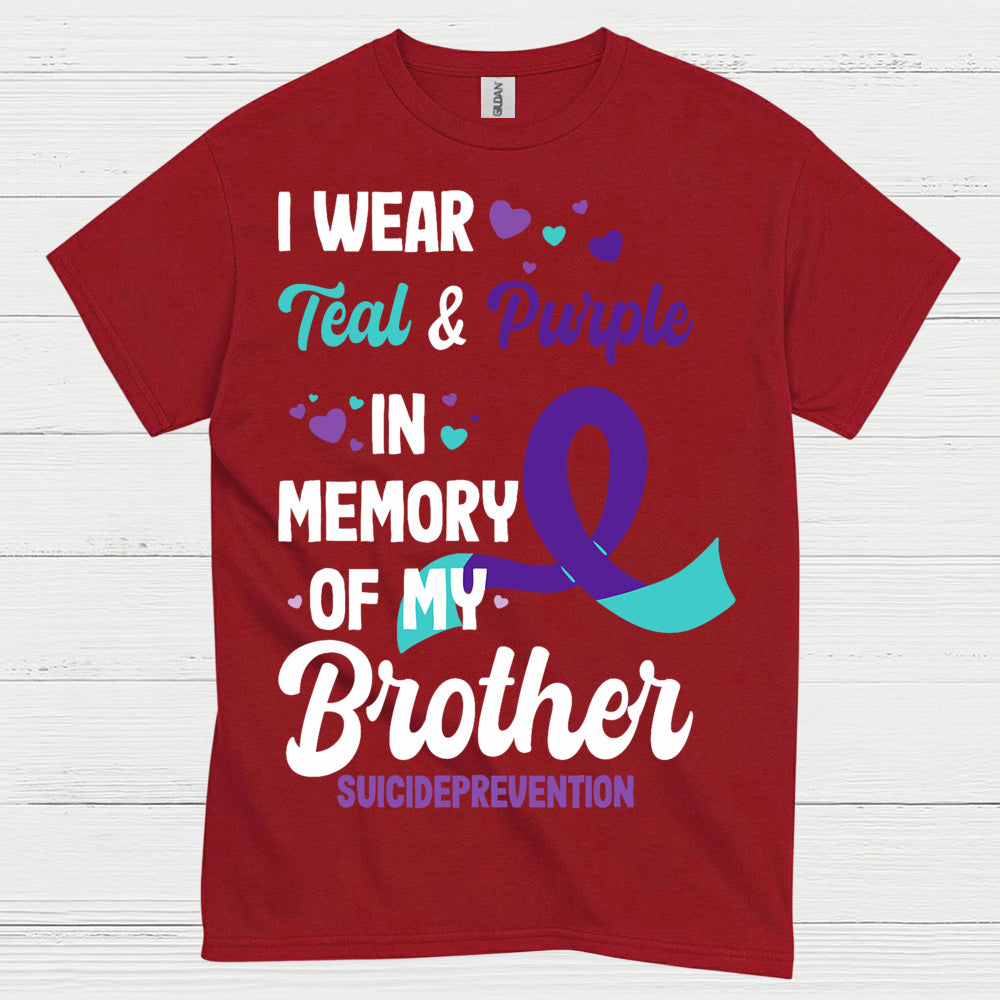 Teal Purple Brother Memorial Awareness T Shirt