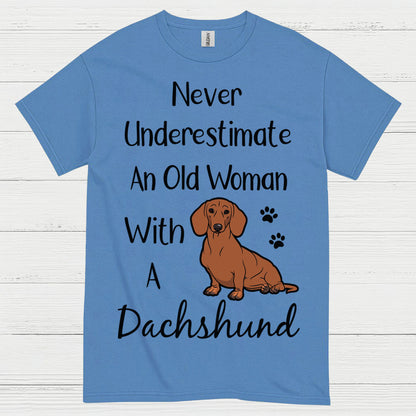 Never Underestimate An Old Woman With A Dachshund T Shirt