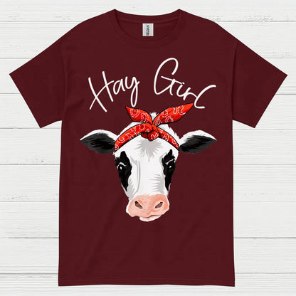 Hay Girl Bandana Cow T Shirt