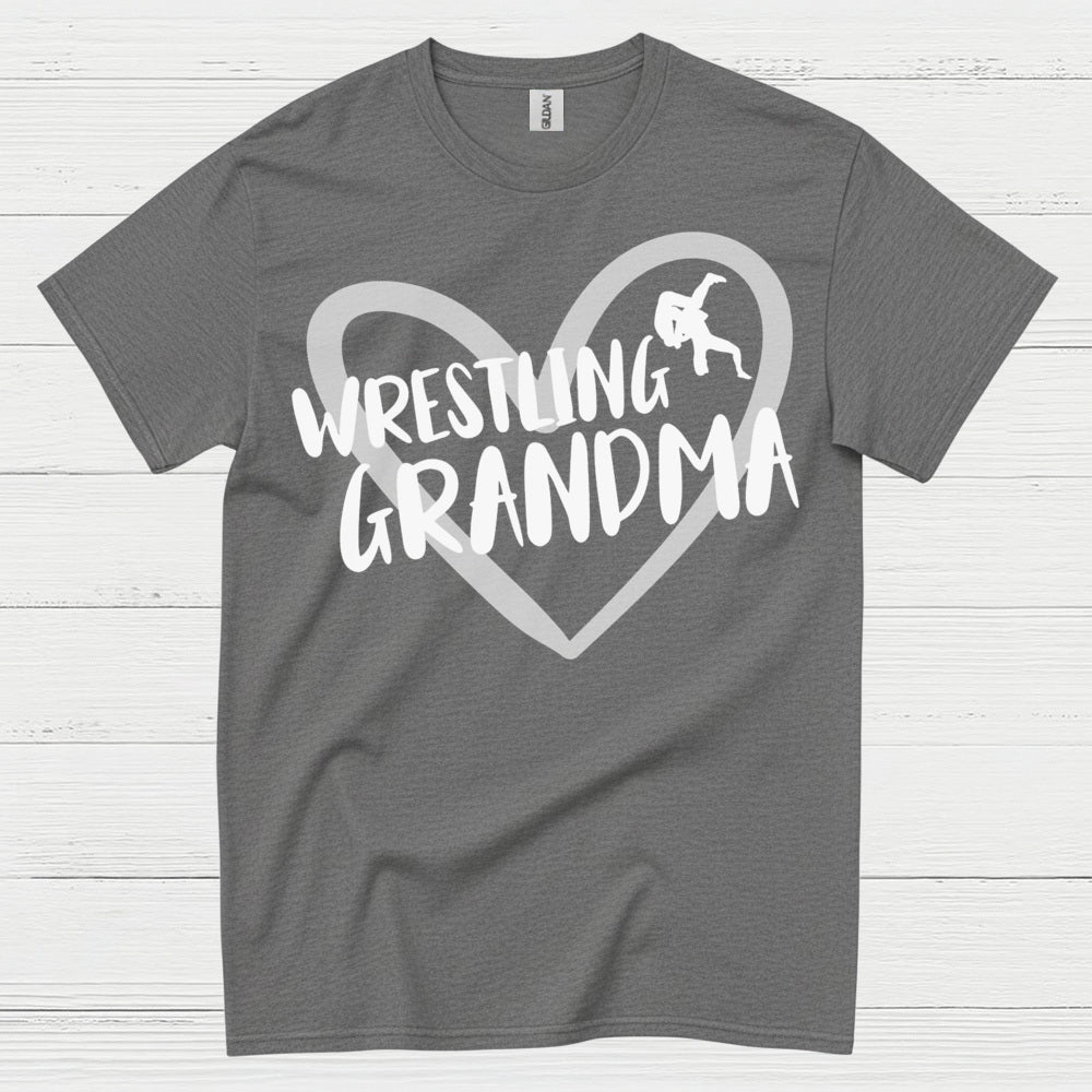 Wrestling Grandma Heart Graphic T Shirt